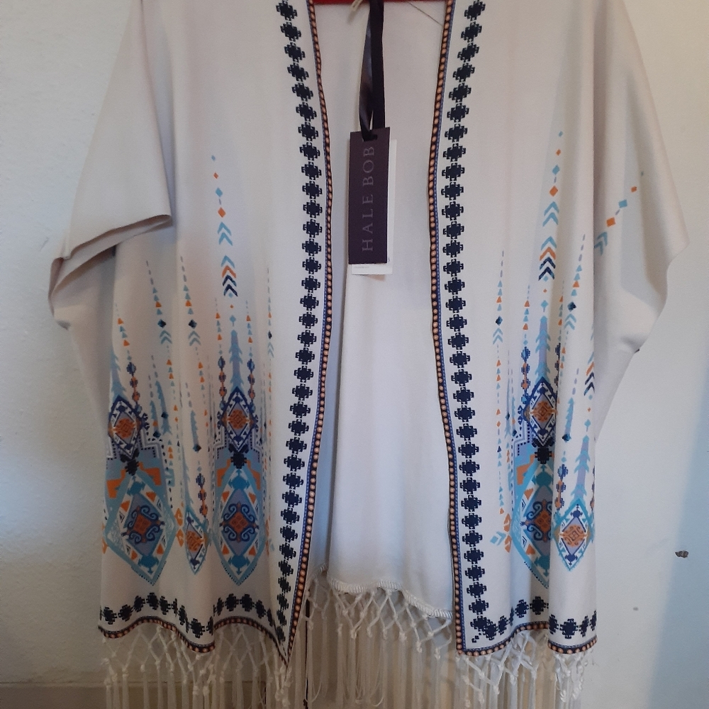 Hale Bob Poncho Ivory Small